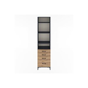 Arges Dolap 4 Raflı 4 Çekmeceli 60x30x243 Antrasit-çam