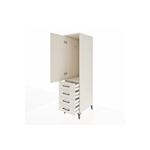 Kronos Dolap Tek Raflı 4 Çekmeceli Tek Askılı 44x59x182 Aytaşı-aytaşı