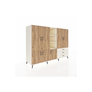 Kronos Dolap 11 Raflı 3 Çekmeceli 7 Kapaklı 220x59x163 Aytaşı-çam/aytaşı