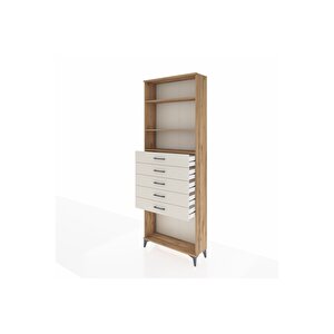 Arges Dolap 3 Raflı 5 Çekmeceli 88x30x243 Çam-aytaşı