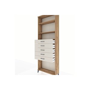 Arges Dolap 3 Raflı 5 Çekmeceli 88x30x243 Çam-aytaşı