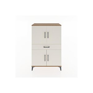 Hyperion Dolap 3 Raflı Tek Çekmeceli 4 Kapaklı 88x44x134 Çam-aytaşı