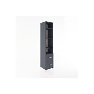 Hyperion Dolap 4 Raflı 2 Çekmeceli 44x44x221 Antrasit-antrasit