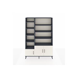 Arges Dolap 10 Raflı 3 Kapaklı 132x30x195 Antrasit-aytaşı/antrasit