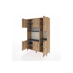 Hyperion Dolap 9 Raflı 6 Kapaklı 132x44x195 Çam-çam/antrasit