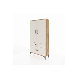 Arges Dolap 3 Raflı 2 Çekmeceli 2 Kapaklı 88x30x163 Çam-aytaşı
