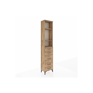 Arges Dolap 3 Raflı 5 Çekmeceli 44x30x221 Çam-çam