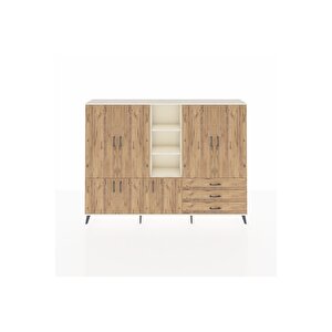 Arges Dolap 11 Raflı 3 Çekmeceli 7 Kapaklı 220x30x163 Aytaşı-çam