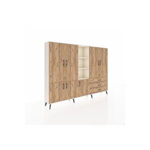 Arges Dolap 11 Raflı 3 Çekmeceli 7 Kapaklı 220x30x163 Aytaşı-çam