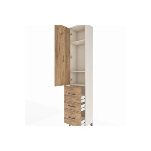 Arges Dolap 3 Raflı 3 Çekmeceli Tek Kapaklı 44x30x221 Aytaşı-çam