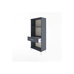 Arges Dolap 2 Raflı Tek Çekmeceli 60x30x134 Antrasit-antrasit