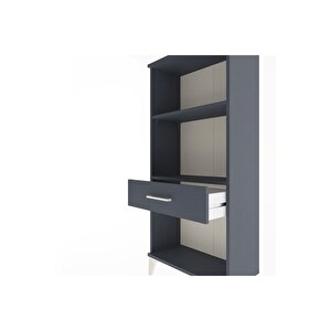 Arges Dolap 2 Raflı Tek Çekmeceli 60x30x134 Antrasit-antrasit