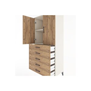 Hyperion Dolap 2 Raflı 5 Çekmeceli 2 Kapaklı 88x44x182 Aytaşı-çam