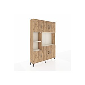 Arges Dolap 9 Raflı 6 Kapaklı 132x30x195 Çam-çam/aytaşı