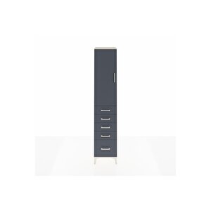 Arges Dolap 2 Raflı 5 Çekmeceli Tek Askılı 44x30x221 Aytaşı-antrasit