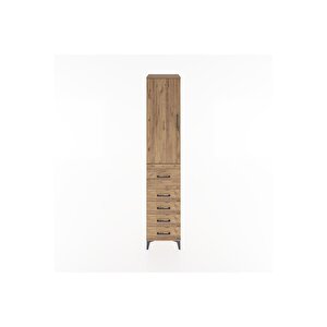 Hyperion Dolap 2 Raflı 5 Çekmeceli Tek Askılı 44x44x221 Çam-çam