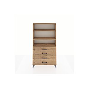 Arges Dolap 3 Raflı 4 Çekmeceli 88x30x163 Çam-çam