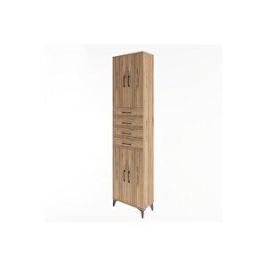 Arges Dolap 4 Raflı 4 Çekmeceli 4 Kapaklı 60x30x243 Çam-çam