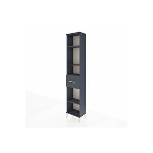 Arges Dolap 4 Raflı Tek Çekmeceli 44x30x221 Antrasit-antrasit