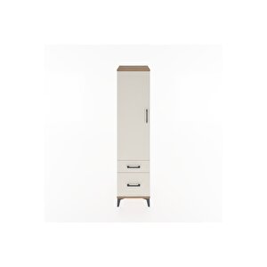 Hyperion Dolap 4 Raflı 2 Çekmeceli Tek Kapaklı 44x44x182 Çam-aytaşı