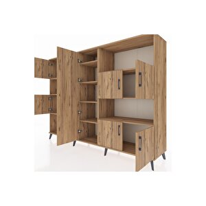 Hyperion Dolap 10 Raflı 9 Kapaklı 220x44x163 Çam-çam