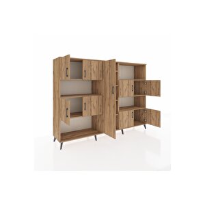 Hyperion Dolap 10 Raflı 9 Kapaklı 220x44x163 Çam-çam