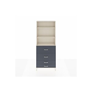 Arges Dolap 3 Raflı 4 Çekmeceli 88x30x221 Aytaşı-antrasit