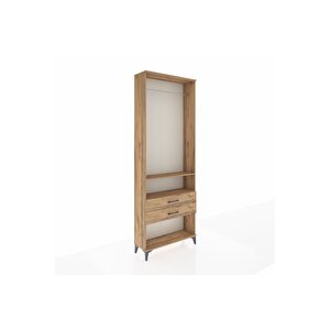Arges Dolap 2 Raflı 2 Çekmeceli Tek Askılı 88x30x243 Çam-çam