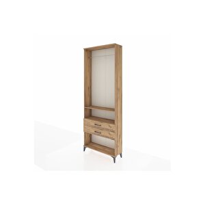 Arges Dolap 2 Raflı 2 Çekmeceli Tek Askılı 88x30x243 Çam-çam