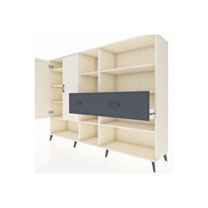 Hyperion Dolap 10 Raflı 2 Çekmeceli 2 Kapaklı 220x44x163 Aytaşı-aytaşı/antrasit