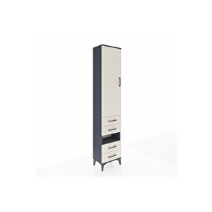 Arges Dolap 3 Raflı 4 Çekmeceli Tek Askılı 44x30x221 Antrasit-aytaşı