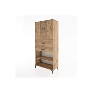 Hyperion Dolap 4 Raflı 2 Çekmeceli 2 Kapaklı 88x44x195 Çam-çam