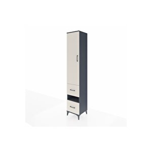 Hyperion Dolap 5 Raflı 2 Çekmeceli Tek Kapaklı 44x44x243 Antrasit-aytaşı