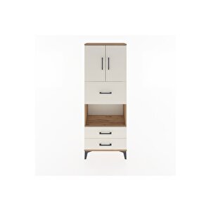 Arges Dolap 3 Raflı 3 Çekmeceli 2 Kapaklı 60x30x163 Çam-aytaşı