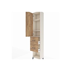 Arges Dolap 3 Raflı 2 Çekmeceli Tek Kapaklı 44x30x221 Aytaşı-çam