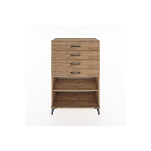 Hyperion Dolap Tek Raflı 4 Çekmeceli 88x44x134 Çam-çam