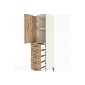Hyperion Dolap 2 Raflı 5 Çekmeceli Tek Kapaklı 44x44x182 Aytaşı-çam