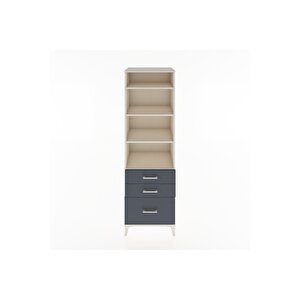 Hyperion Dolap 4 Raflı 3 Çekmeceli 60x44x195 Aytaşı-antrasit