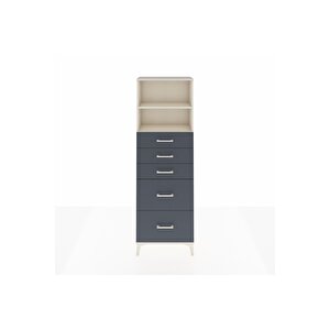 Arges Dolap 2 Raflı 5 Çekmeceli 60x30x182 Aytaşı-antrasit