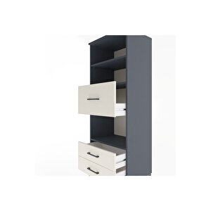 Hyperion Dolap 3 Raflı 3 Çekmeceli 60x44x163 Antrasit-aytaşı