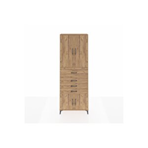 Arges Dolap 4 Raflı 4 Çekmeceli 4 Kapaklı 88x30x243 Çam-çam