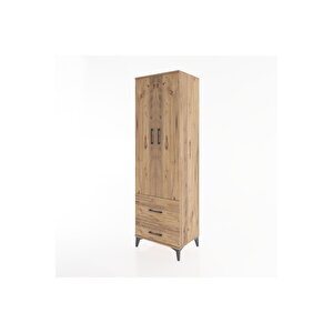 Hyperion Dolap 4 Raflı 2 Çekmeceli 2 Kapaklı 60x44x195 Çam-çam