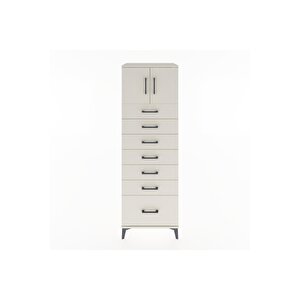 Hyperion Dolap Tek Raflı 7 Çekmeceli 2 Kapaklı 60x44x182 Aytaşı-aytaşı