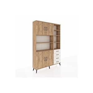 Arges Dolap 9 Raflı 4 Çekmeceli 4 Kapaklı 132x30x195 Çam-çam/aytaşı