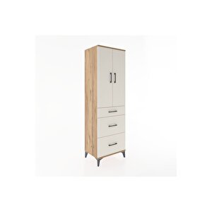 Hyperion Dolap 3 Raflı 3 Çekmeceli 2 Kapaklı 60x44x195 Çam-aytaşı