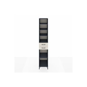 Hyperion Dolap 5 Raflı 2 Çekmeceli 44x44x243 Antrasit-aytaşı