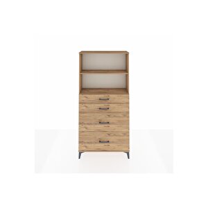 Arges Dolap 2 Raflı 4 Çekmeceli 88x30x182 Çam-çam