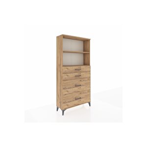 Arges Dolap 2 Raflı 4 Çekmeceli 88x30x182 Çam-çam