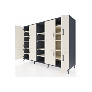 Kronos Dolap 14 Raflı 8 Kapaklı 220x59x163 Antrasit-aytaşı