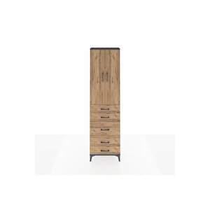 Arges Dolap 2 Raflı 5 Çekmeceli Tek Askılı 60x30x221 Antrasit-çam